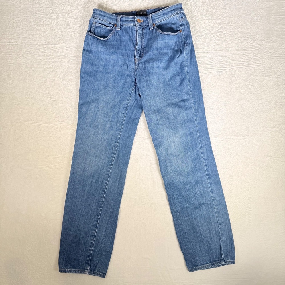 Talbots Womens Straight Leg Jeans Medium Wash Denim Size 2 Modern Heritage